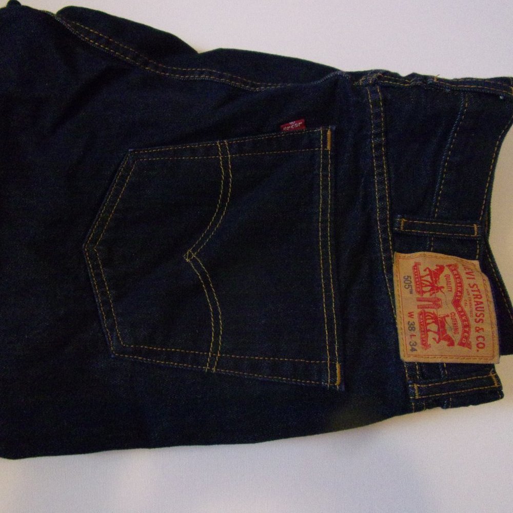 Levi Strauss & Co Men's Regular Fit 505 Dark Blue 38 x 34